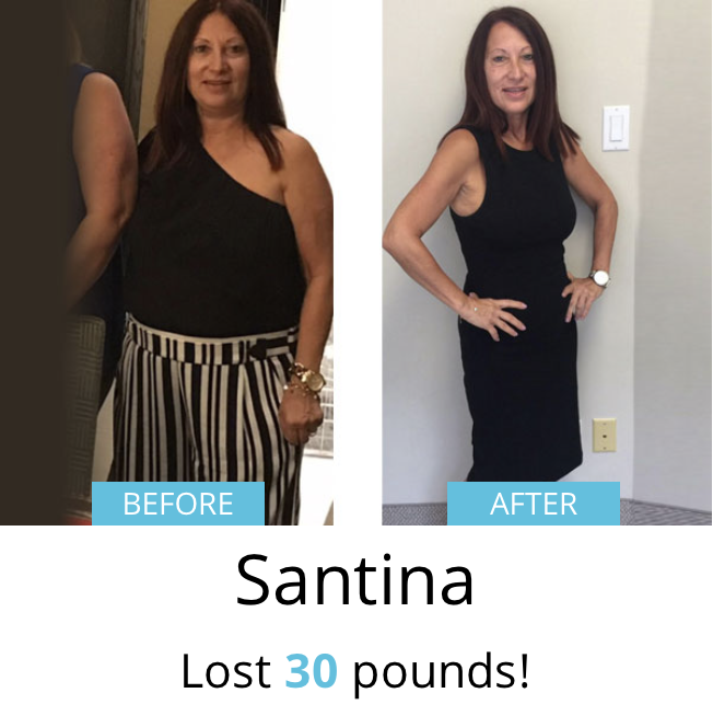 Santina lost 30 pounds