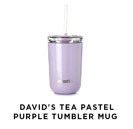 Davids Tea Pastel Purple Tumbler Mug