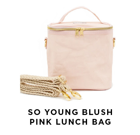 So young blush pink lunch bag