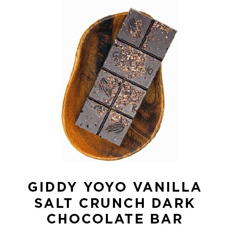Giddy Yoyo Vanilla Salt Crunch Dark Chocolate Bar | Shulman Weightloss