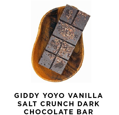 Giddy Yoyo Vanilla Salt Crunch Dark Chocolate Bar | Shulman Weightloss