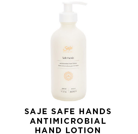 Saje safe hands antimicrobial hand lotion