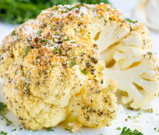 Oven baked whole roasted cauliflower | Shulman Weightloss